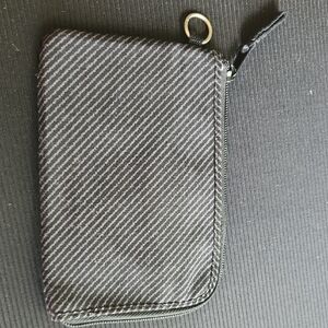 Thirty-One Black and Gray Striped Wallet